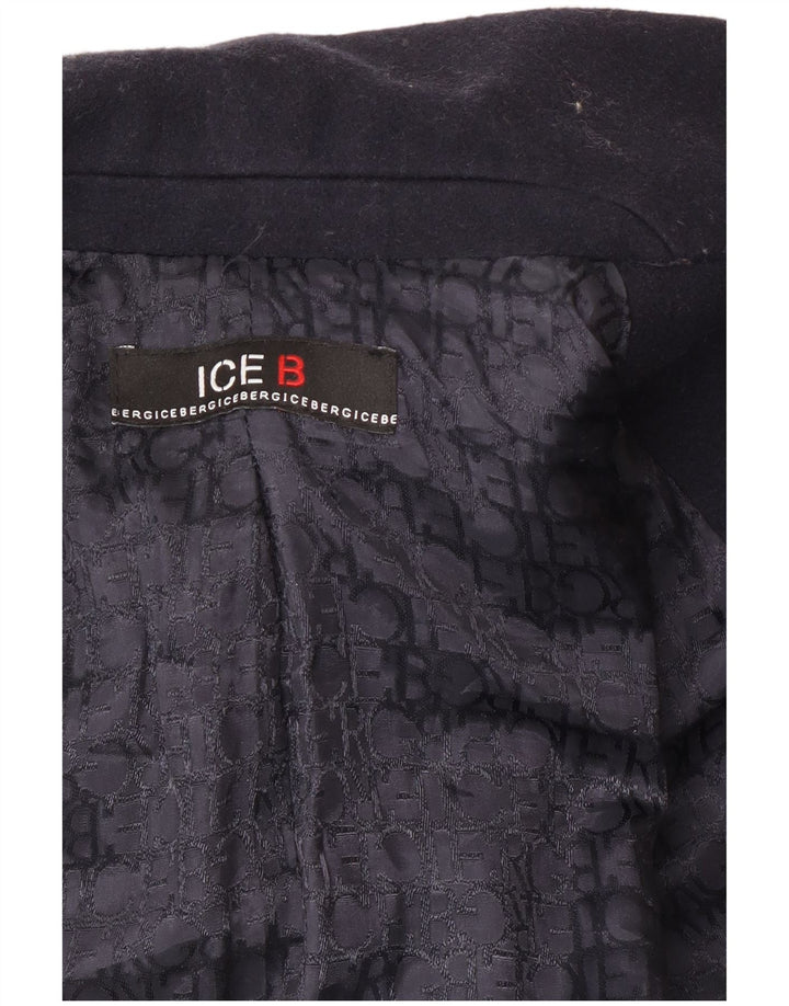 Iceberg Damenmantel UK 10 Small Marineblaue Wolle
