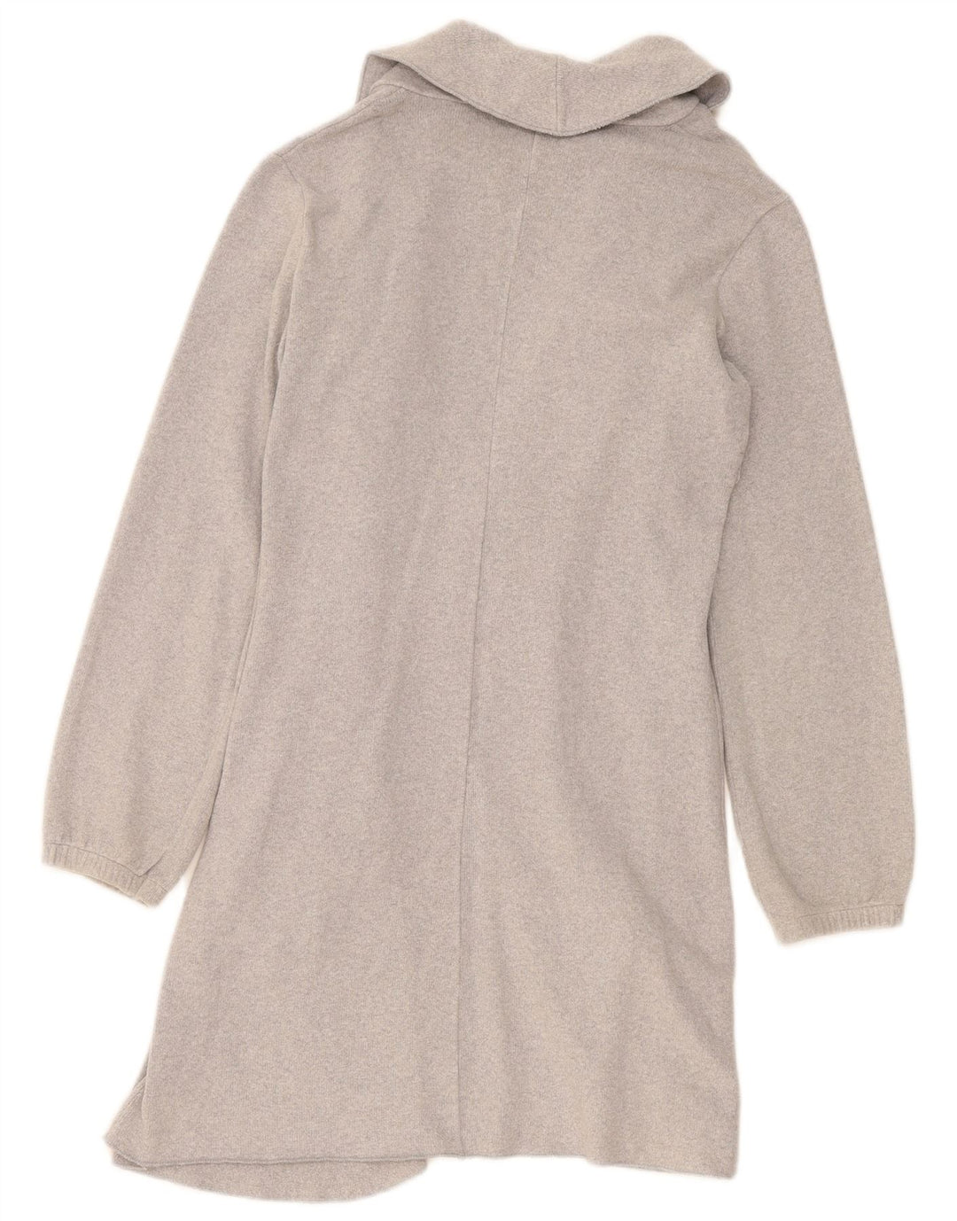 Benetton Damen Longline Open Cardigan Pullover UK 14 Mittelgrau