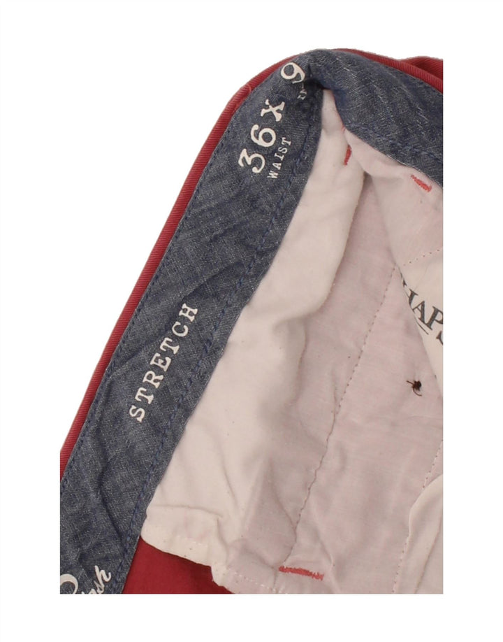 CHAPS Mens Stretch Chino Shorts W36 Large Red Cotton Vintage Chaps and Second-Hand Chaps from Messina Hembry 