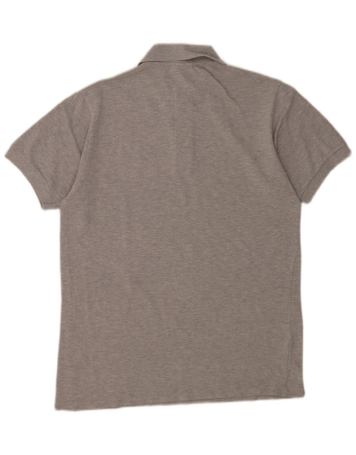 Lacoste Herren-Poloshirt, Größe 3, klein, grau gefleckte Baumwolle