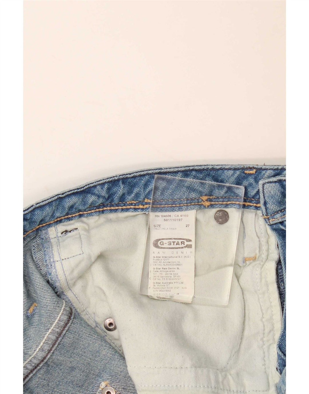 G-Star Damen Distressed Straight Jeans W27 L27 Blaue Baumwolle