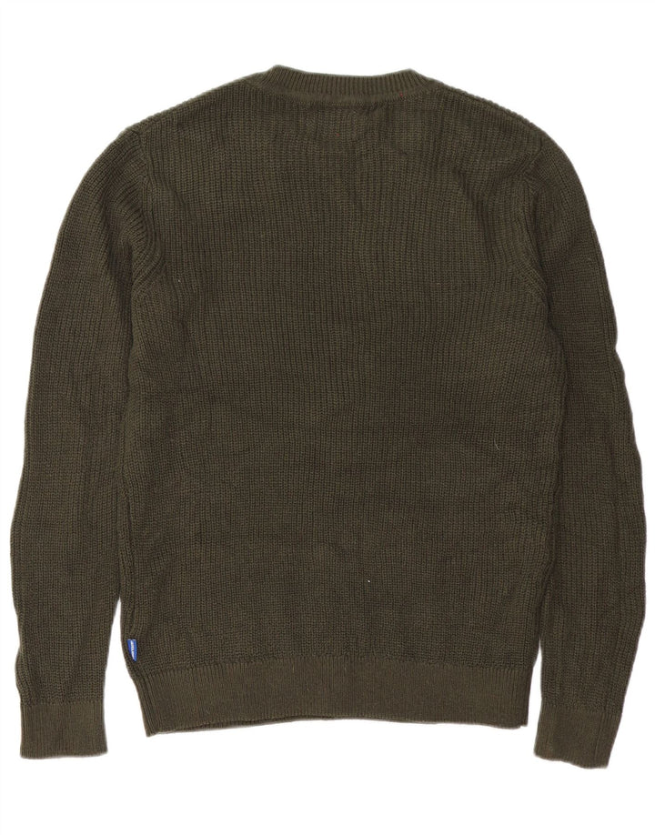 Jack & Jones Herren-Pullover mit Rundhalsausschnitt, mittelgrünes Acryl