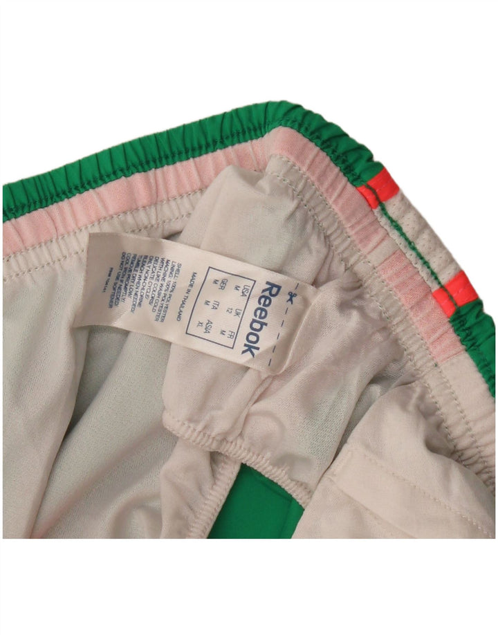 Reebok Damen Sportshorts UK 12 Mittelgrünes Colourblock-Polyester