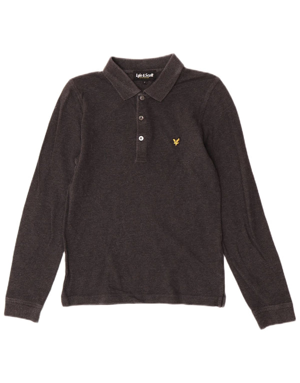 Lyle & Scott Langarm-Poloshirt für Jungen, 8–9 Jahre, Größe S, Grau, Baumwolle
