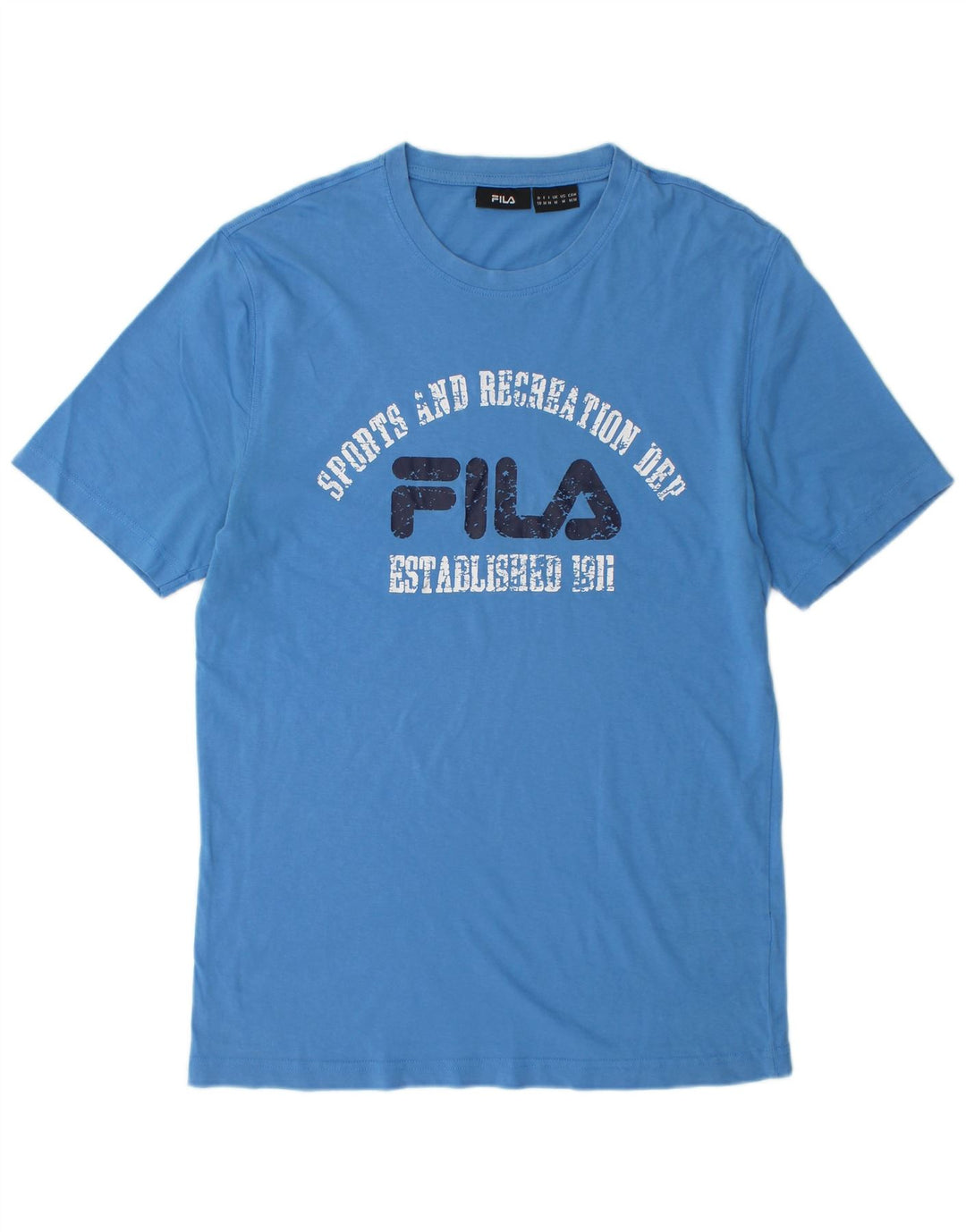 FILA Herren Grafik-T-Shirt-Oberteil Mittelblau