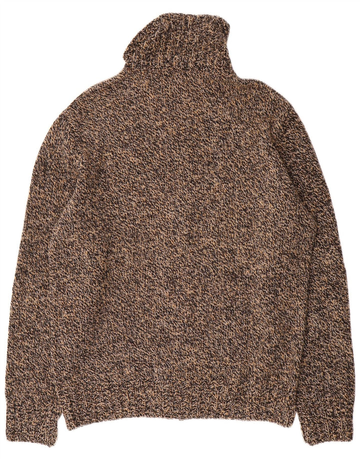 Massimo Dutti Herren-Strickjacke, große braun gesprenkelte Wolle