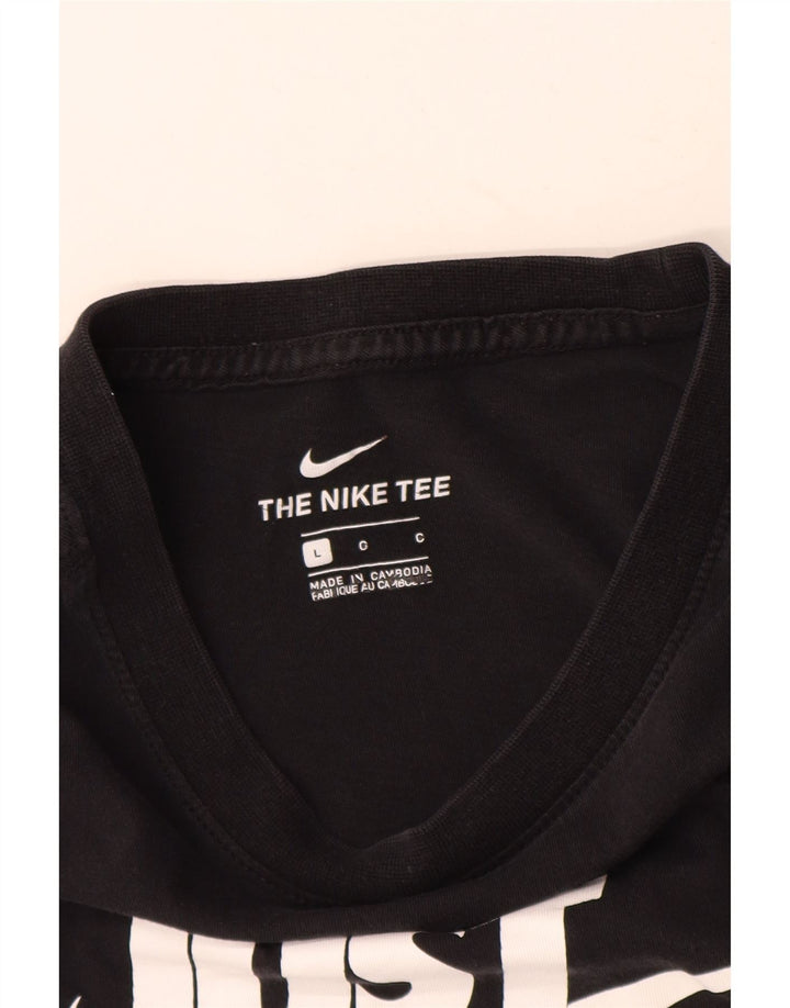 Nike Herren-T-Shirt mit Grafik, groß, aus schwarzer Baumwolle