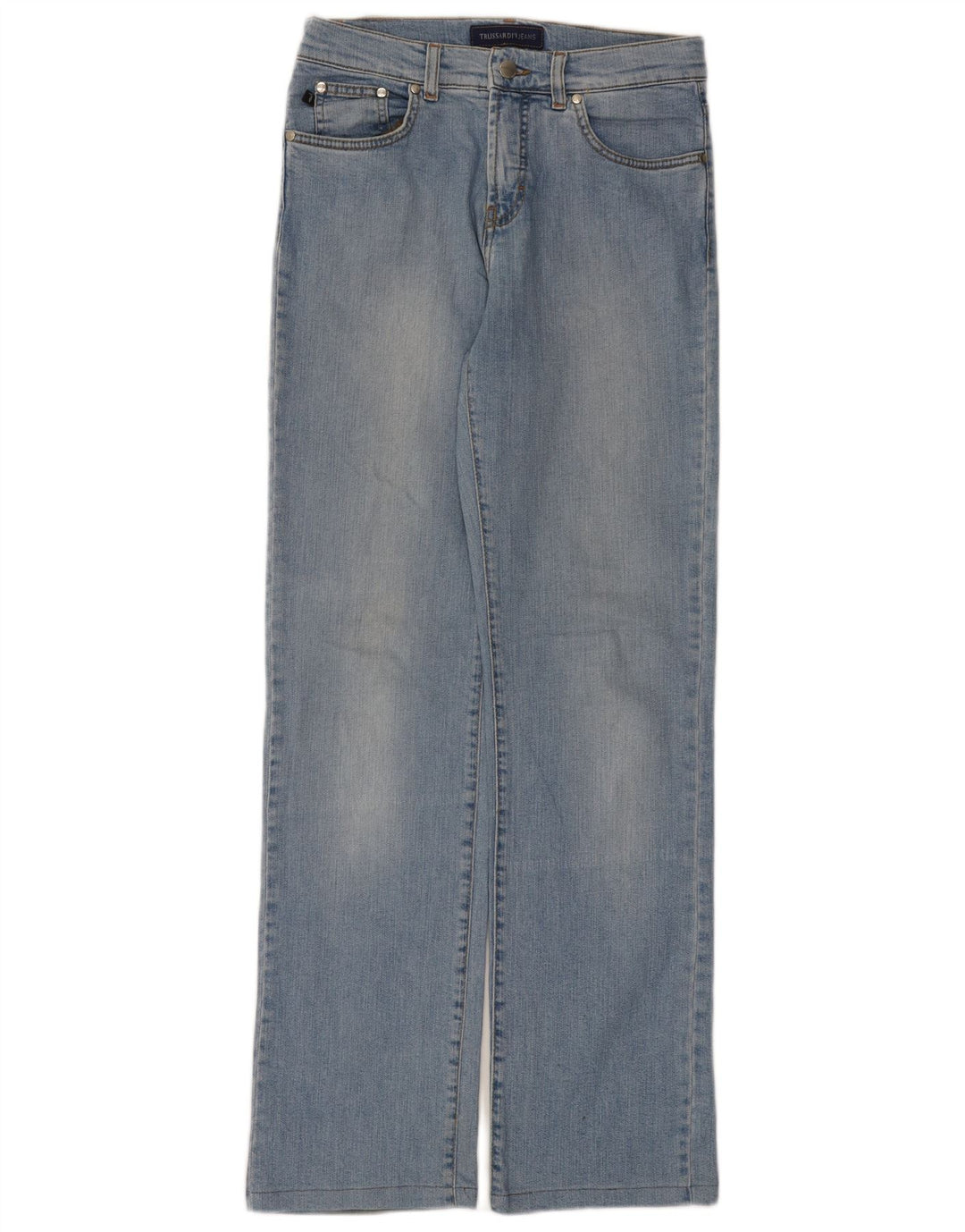 Trussardi Damen Straight Jeans W29 L31 Blaue Baumwolle