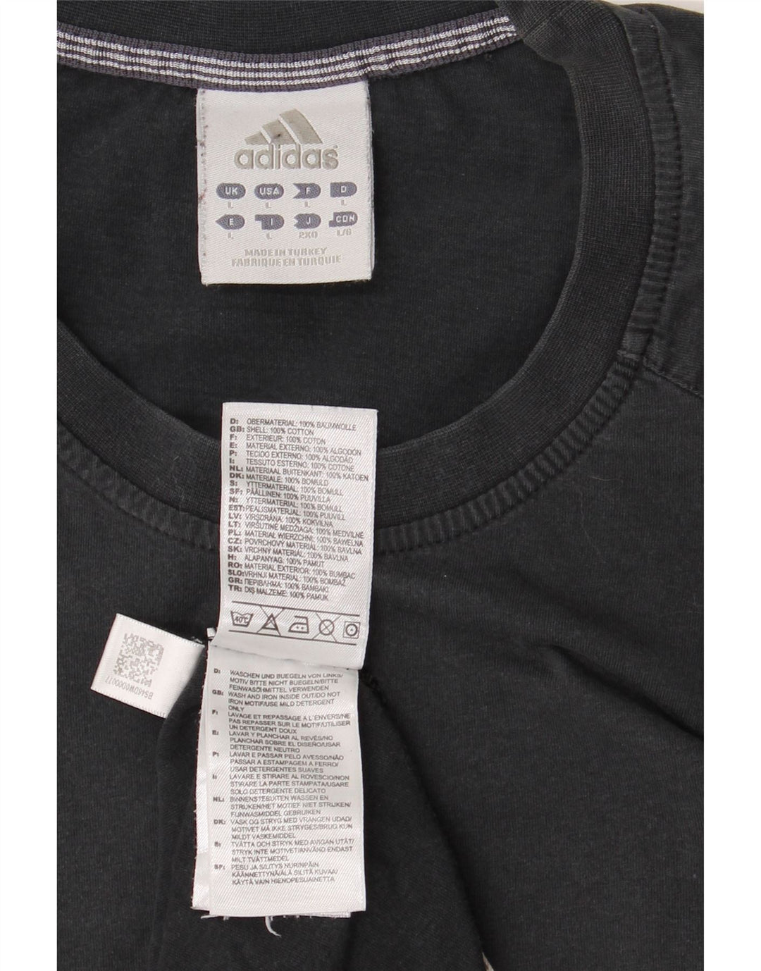 ADIDAS Herren Grafik T-Shirt Top Große schwarze Baumwolle