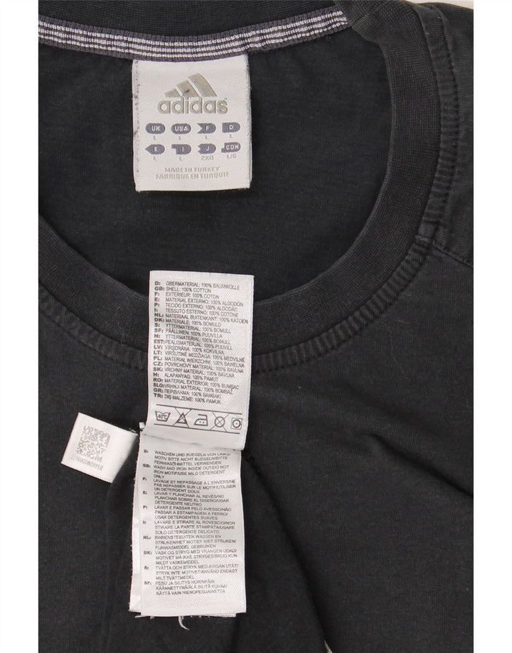 ADIDAS Herren Grafik T-Shirt Top Große schwarze Baumwolle