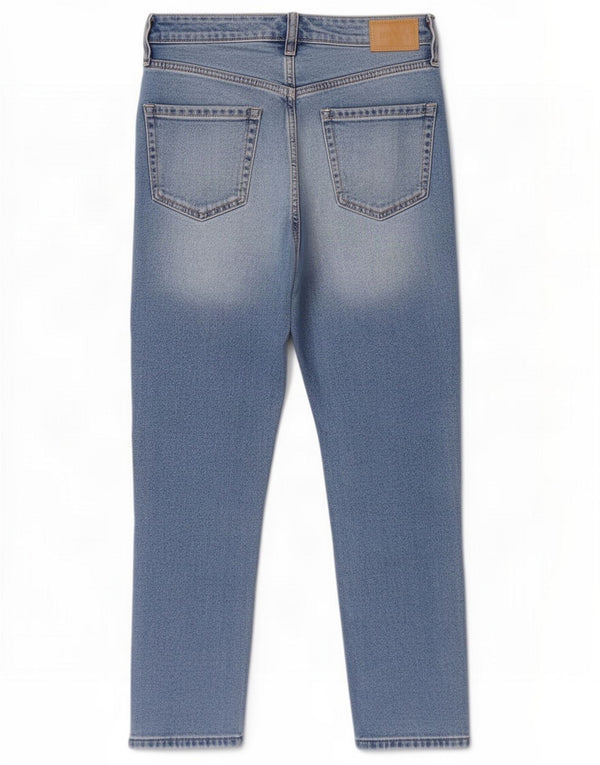 Hollister Damen Mom Ultra High-Rise Tapered Jeans W26 L25 Blaue Baumwolle
