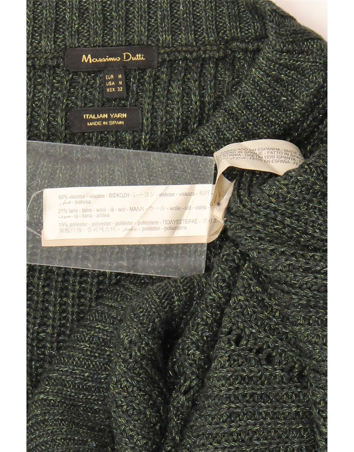 Massimo Dutti Damen-Pullover in Übergröße mit Rundhalsausschnitt, Gr. 14, mittleres Khaki