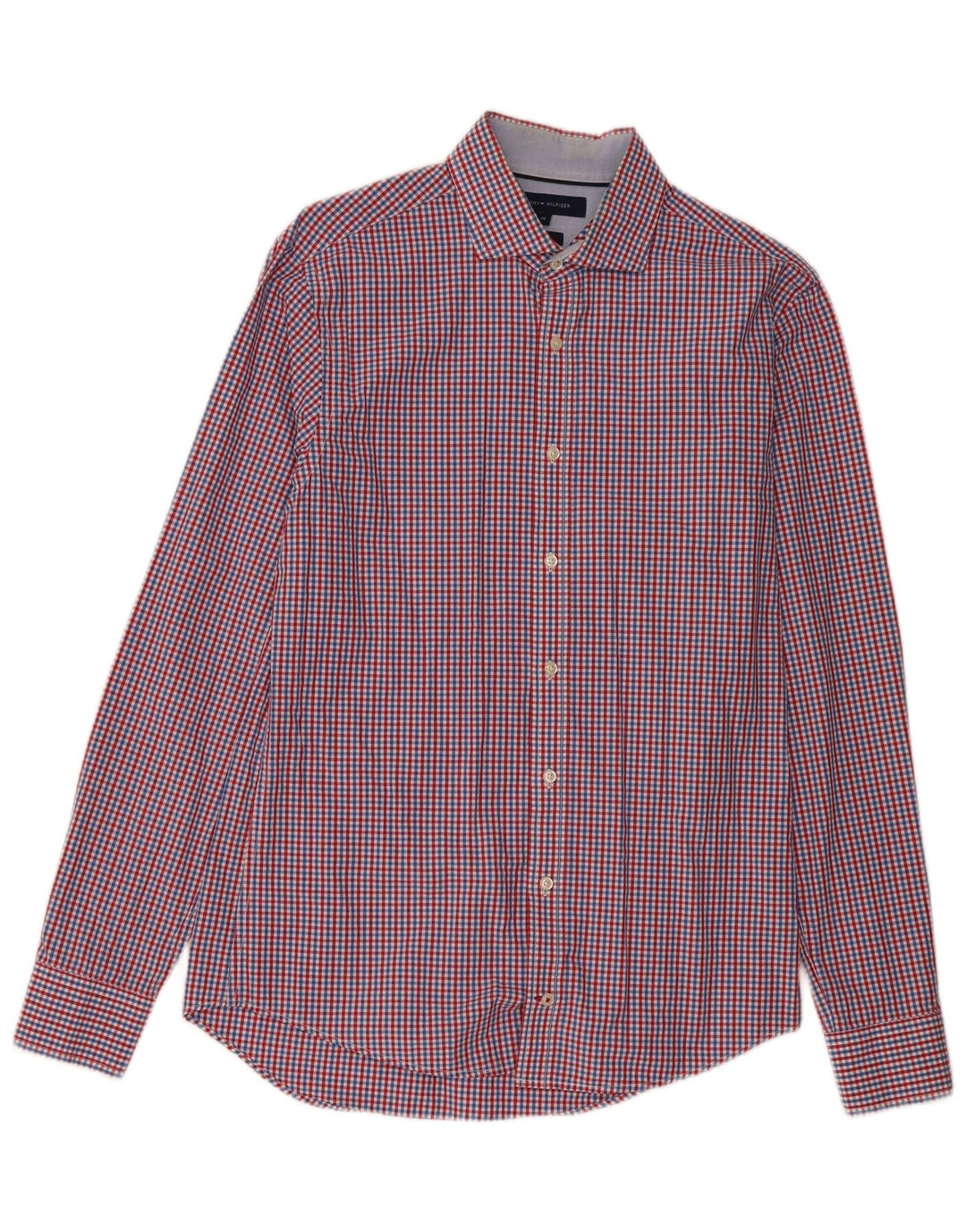Tommy Hilfiger Herren-Slim-Fit-Hemd, mittelgroß, mehrfarbig, Gingham-Baumwolle
