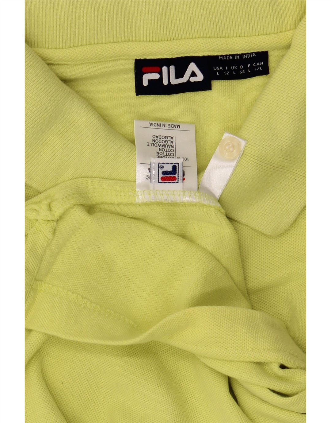 Fila Herren Poloshirt Große gelbe Baumwolle