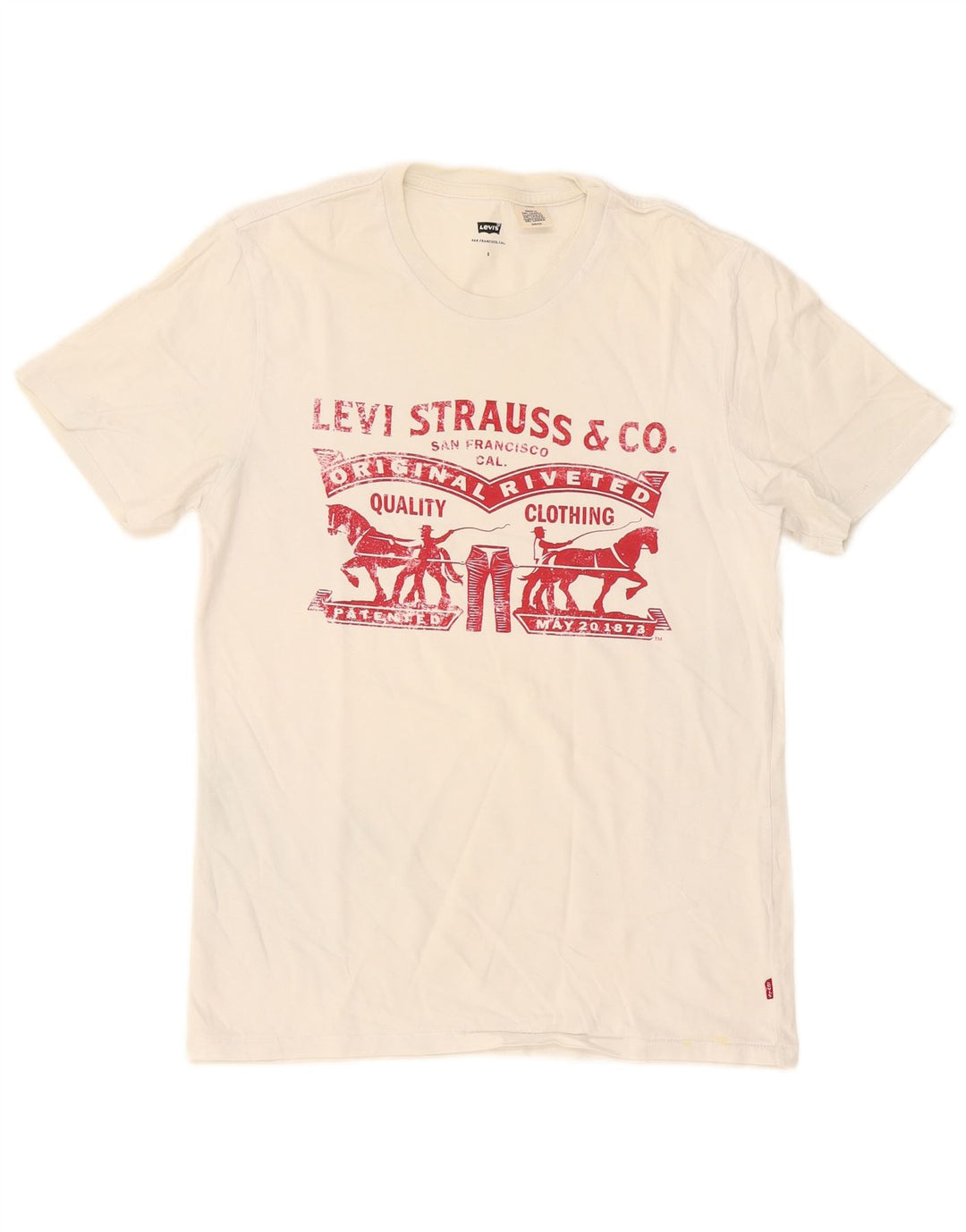 Levi's Herren-T-Shirt mit Grafik, Größe S, Weiß