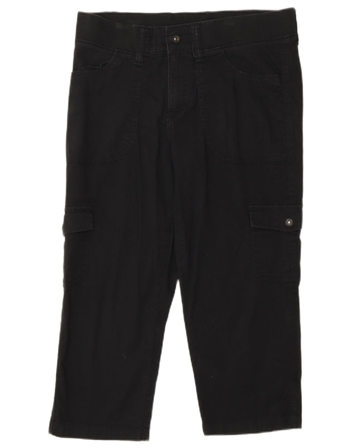 LEE Damen gerade Cargo-Capri-Hose, US 8, M, W30, L21, schwarze Baumwolle