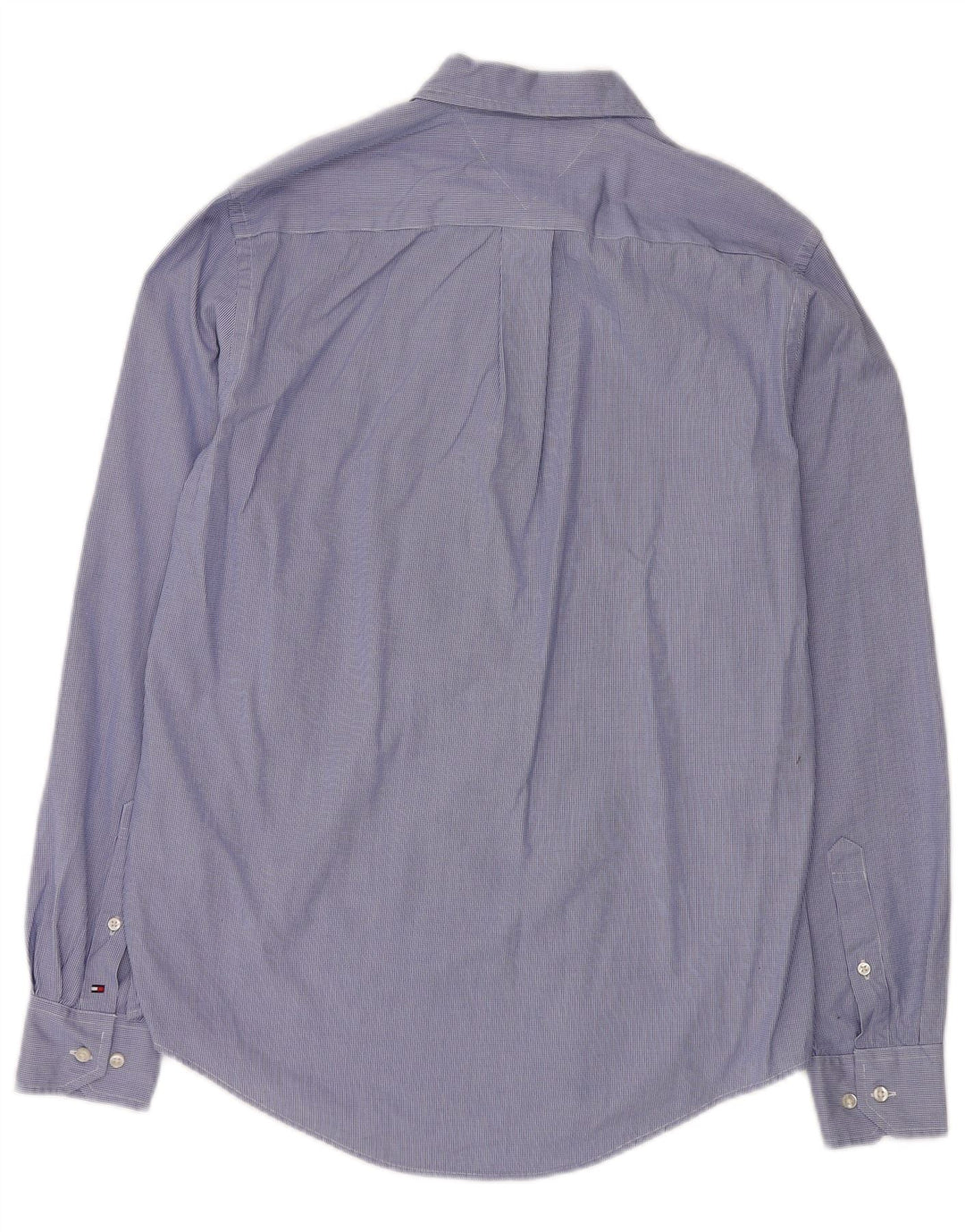 Tommy Hilfiger Herren-Hemd mit individueller Passform, klein, blau, Hahnentrittmuster, Baumwolle, klassisch