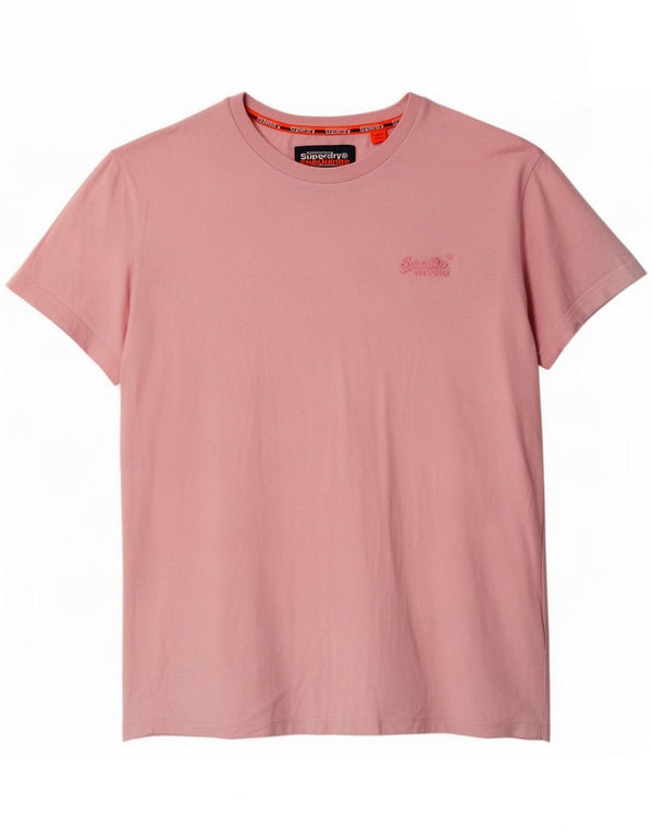Superdry Damen T-Shirt Top UK 16 Large Rosa Baumwolle