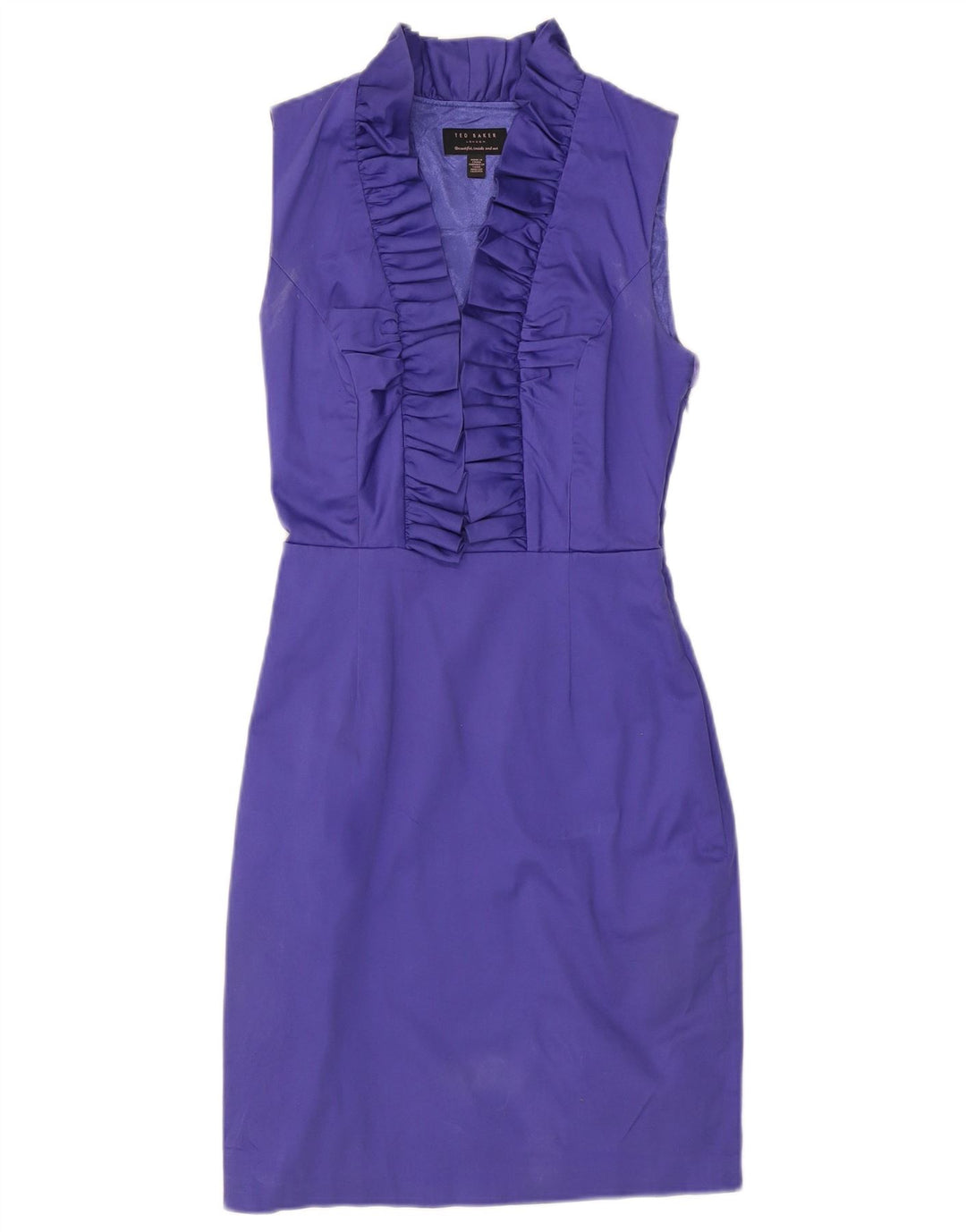 Ärmelloses Etuikleid für Damen von TED BAKER, Größe 1, klein, lila Baumwolle