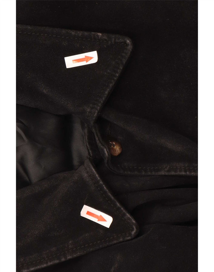 Sisley Herren Wildlederjacke UK 38 Mittelschwarzes Leder