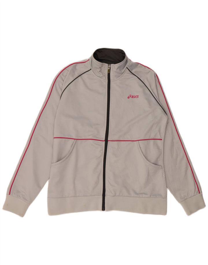 Asics Damen Trainingsanzug Top Jacke UK 18 XL Grau Polyester