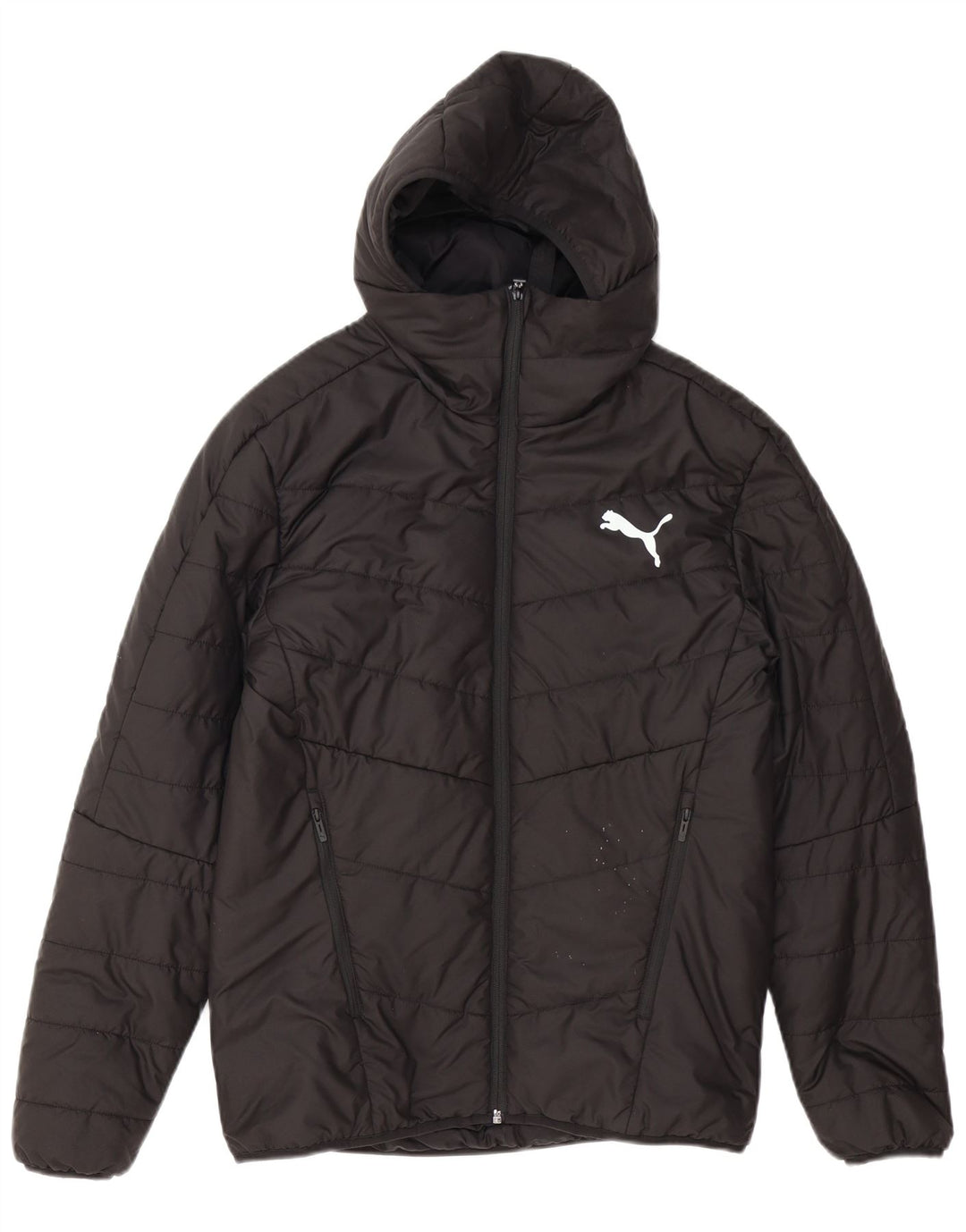 Puma Herren Graphic Hooded Wattierte Jacke UK 36 Small Schwarz Polyester