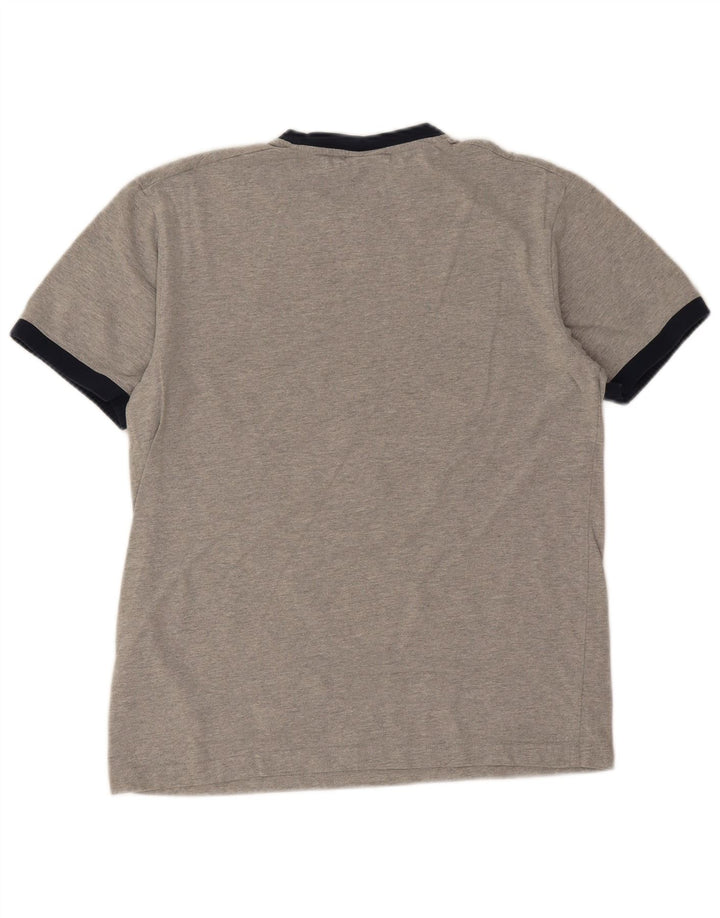 Ellesse Herren-T-Shirt-Oberteil aus mittelgrau gesprenkelter Baumwolle