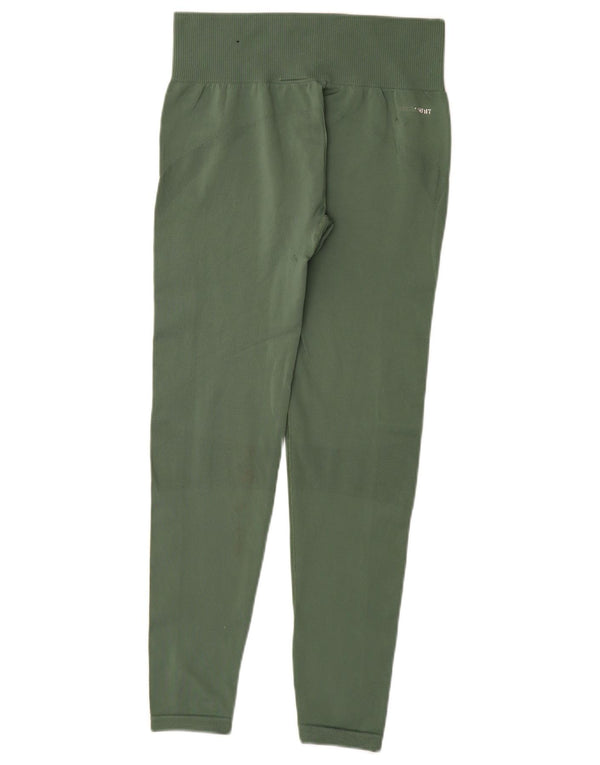 Adidas Damen Leggings UK 8/10 Small Grün Polyester