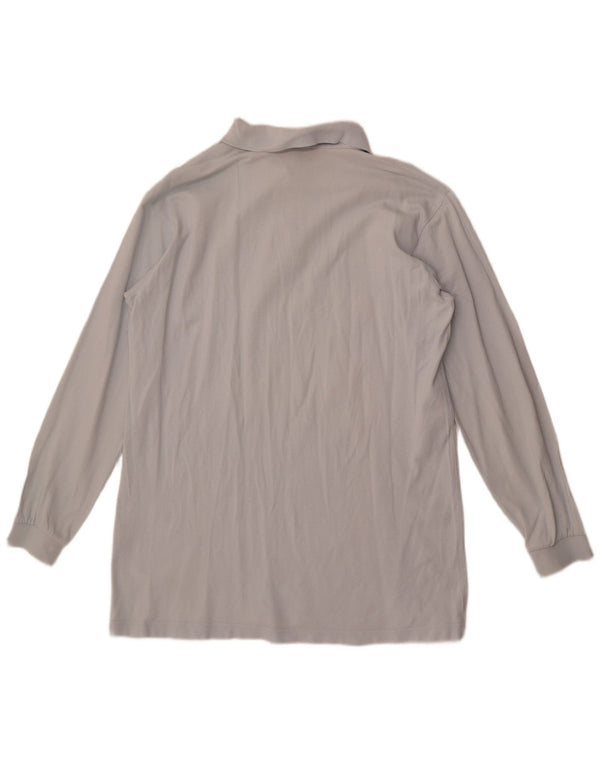 Kappa Herren-Langarm-Poloshirt aus mittelblauer Baumwolle