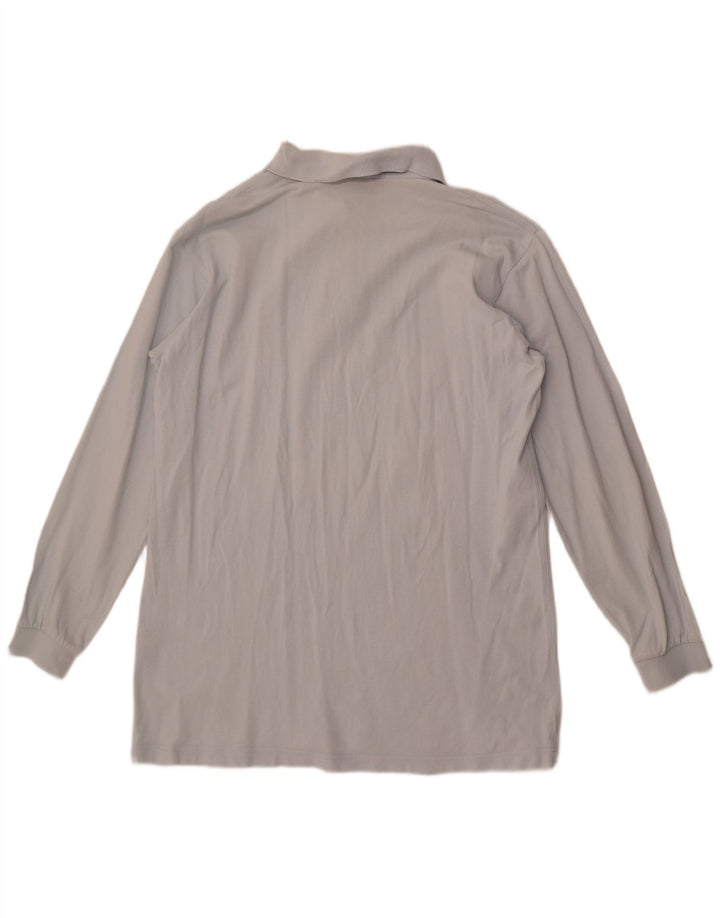 Kappa Herren-Langarm-Poloshirt aus mittelblauer Baumwolle