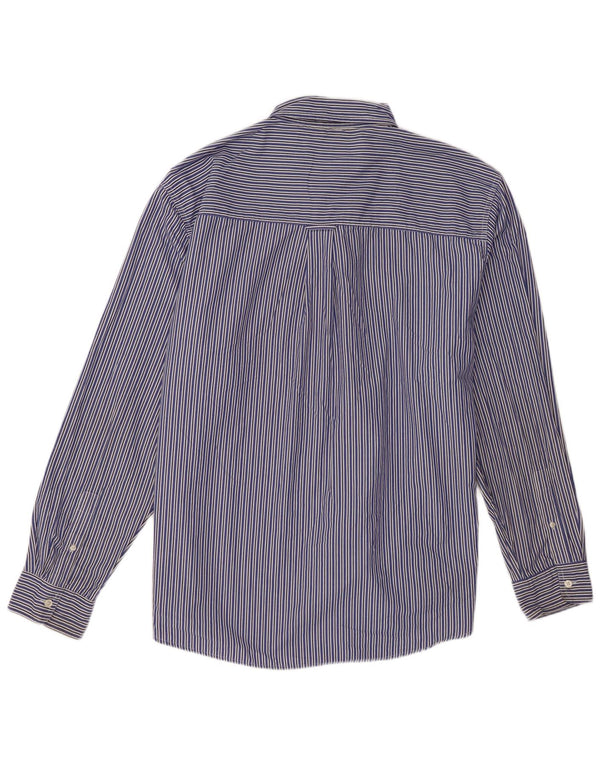 Chaps Herrenhemd 2XL blau gestreift aus Baumwolle