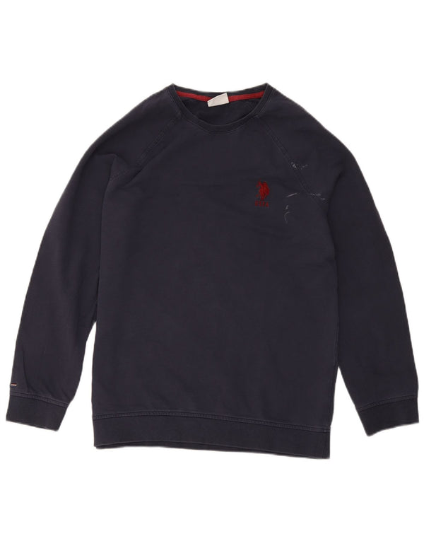 U.S. Polo Assn. Damen-Sweatshirt-Pullover UK 14 Large Marineblaue Baumwolle