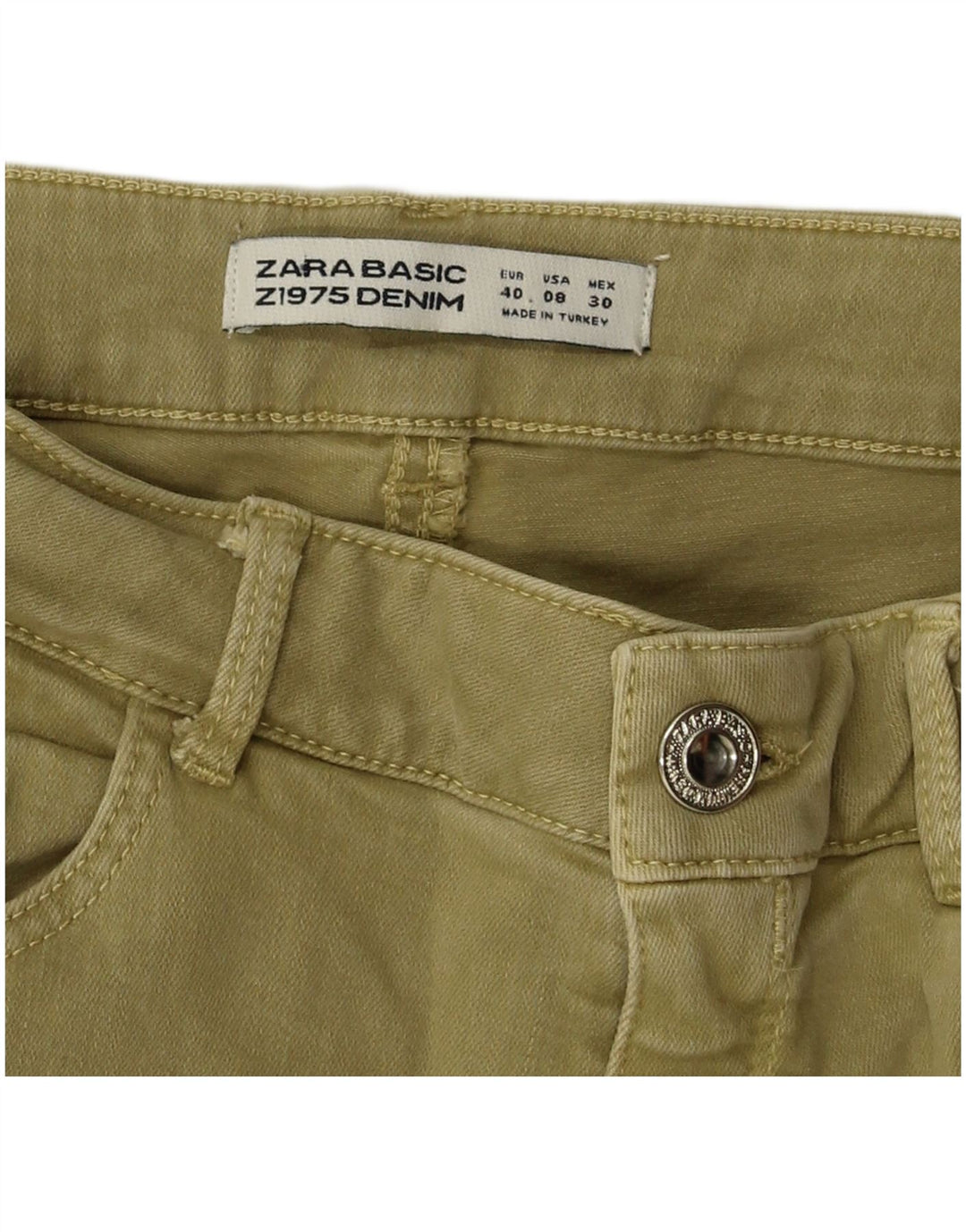 ZARA Damen Skinny Jeans EU 40 Medium W30 L27 Khaki