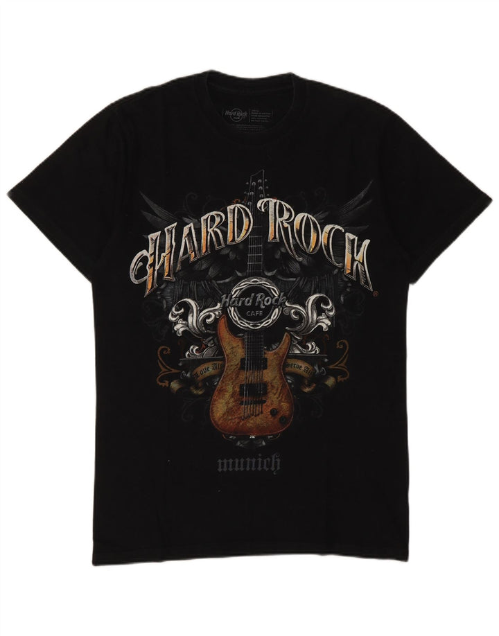 Hard Rock Cafe Herren Munich Graphic T-Shirt Top Small Schwarz Baumwolle