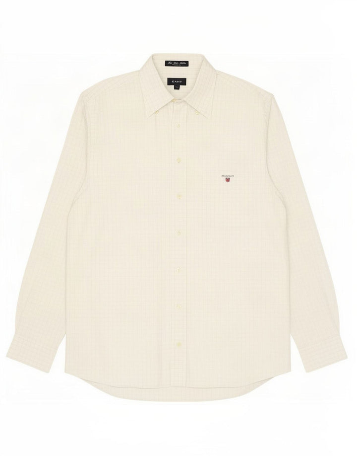 Gant Herren-Hemd mit normaler Passform, mittelweiße Gingham-Baumwolle