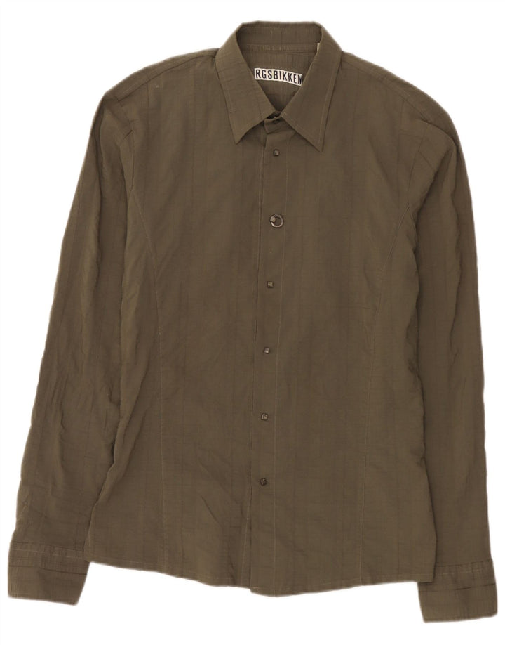 Bikkembergs Herrenhemd, groß, Khaki, Polyester