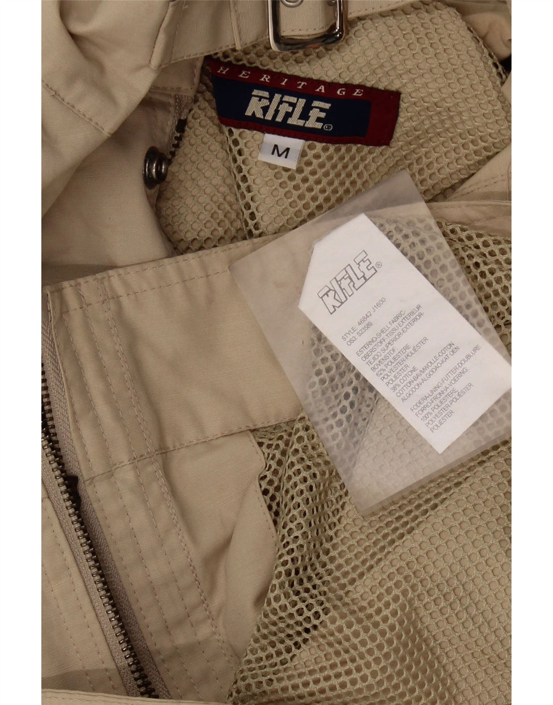 Rifle Herren Heritage Utility Jacke UK 38 Medium Beige Polyester