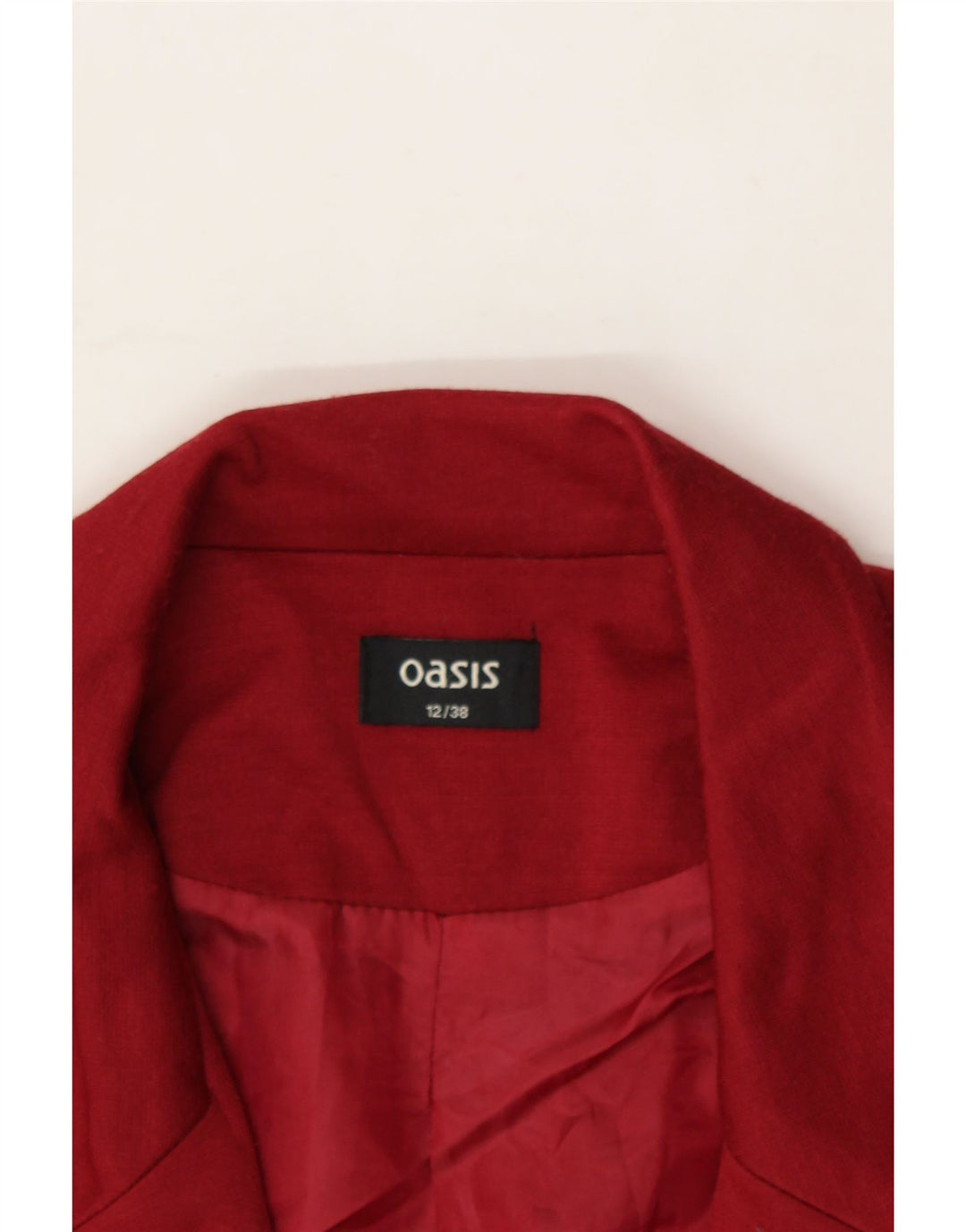 OASIS Womens Open Blazer Jacket UK 12 Medium Red Polyester Vintage Oasis and Second-Hand Oasis from Messina Hembry 