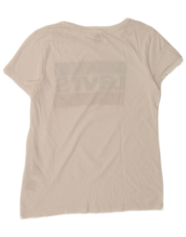 Levi's Damen-T-Shirt mit Grafik, UK 6 XS, weiße Baumwolle