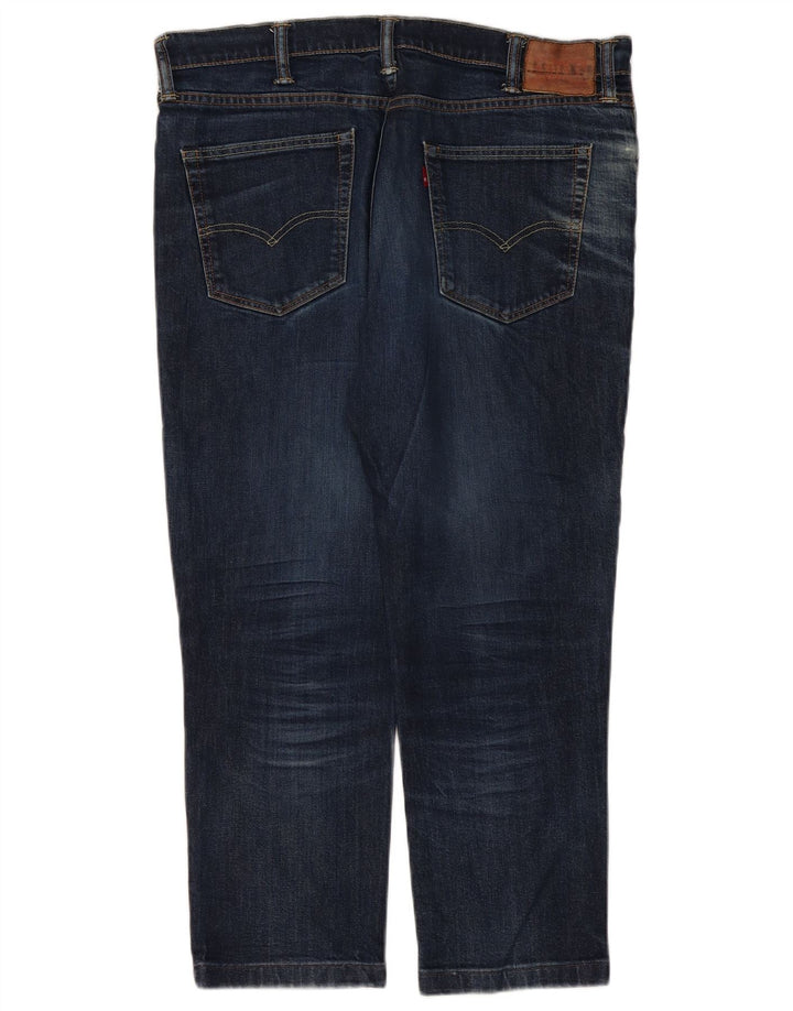LEVI'S Damen Distressed Straight Jeans W38 L27 Marineblaue Baumwolle