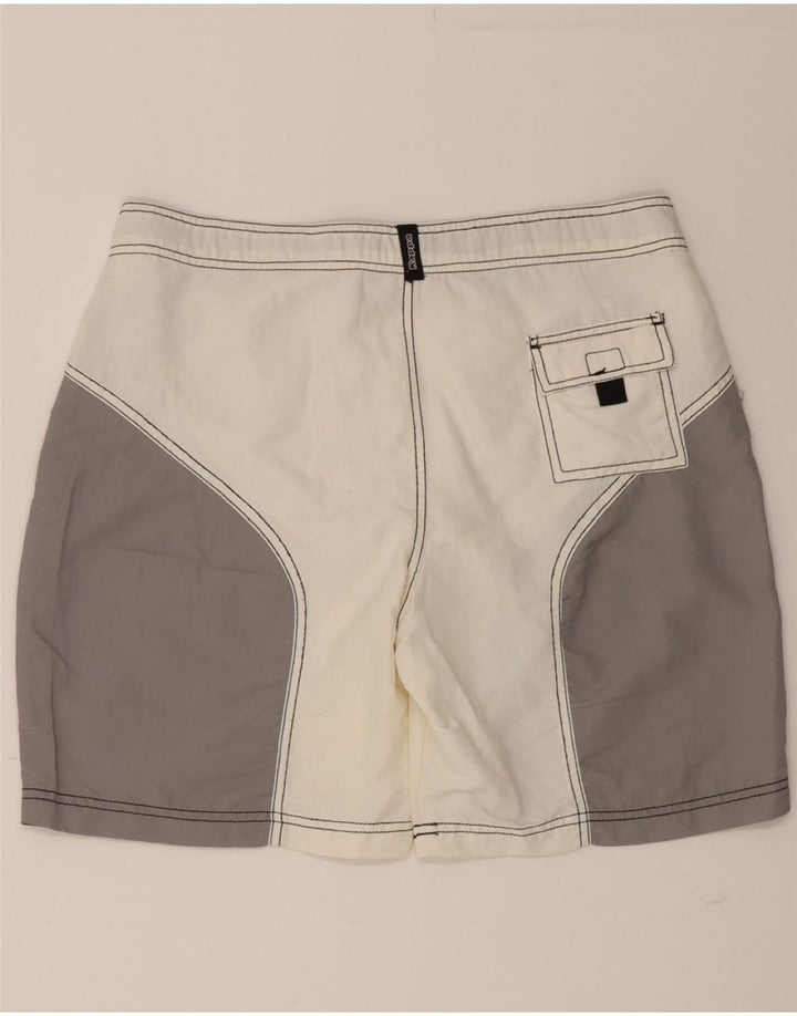 KAPPA Mens Graphic Swimming Shorts Large  Grey Colourblock Polyamide Vintage Kappa and Second-Hand Kappa from Messina Hembry 