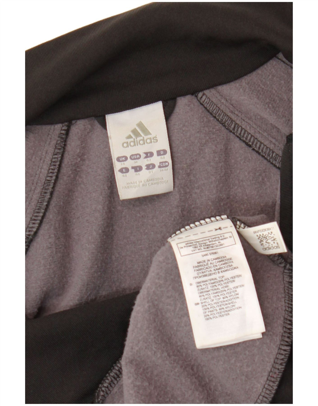 Adidas Damen Trainingsanzug Top Jacke UK 14 Medium Schwarz Polyamid