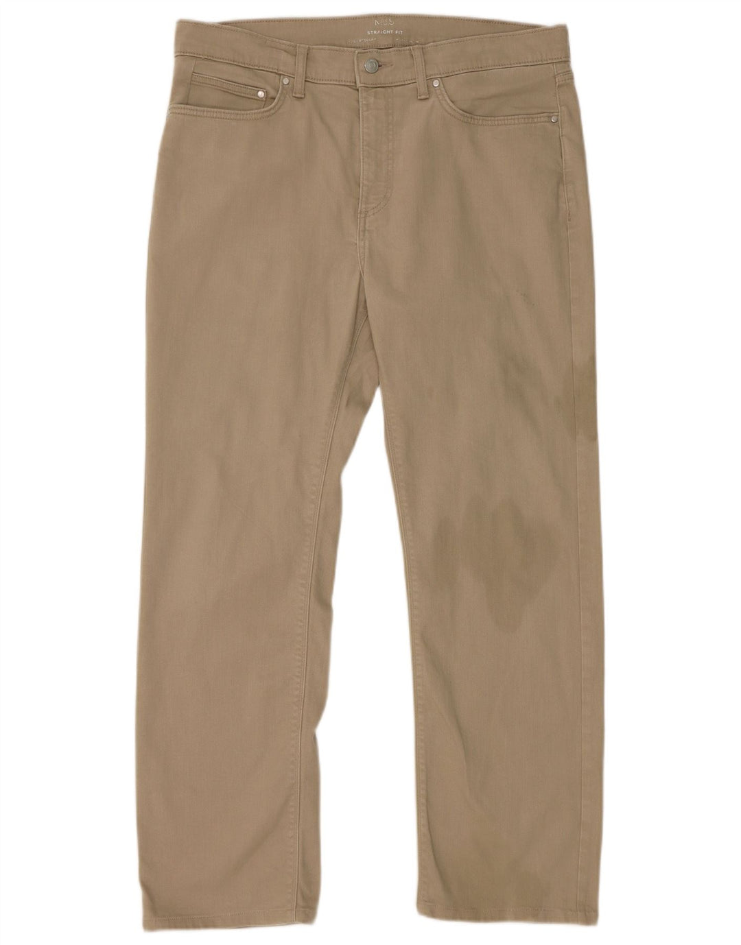Marks & Spencer Herren Straight Jeans W34 L31 Beige Baumwolle