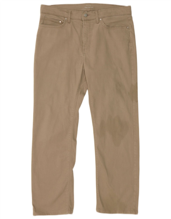 Marks & Spencer Herren Straight Jeans W34 L31 Beige Baumwolle
