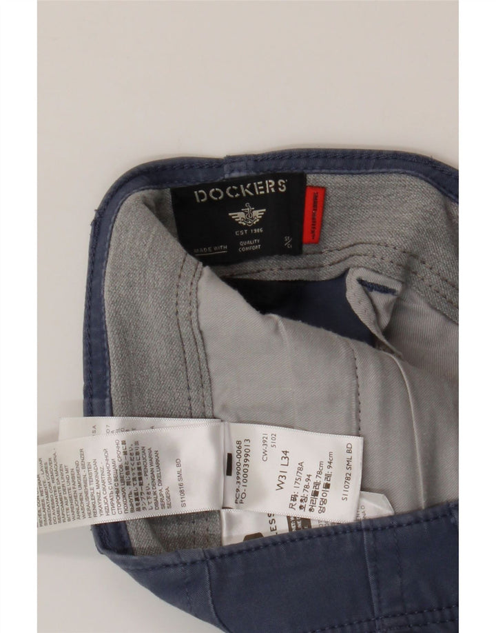 DOCKERS Gerade Chinohose für Herren, W31, L28, blaue Baumwolle
