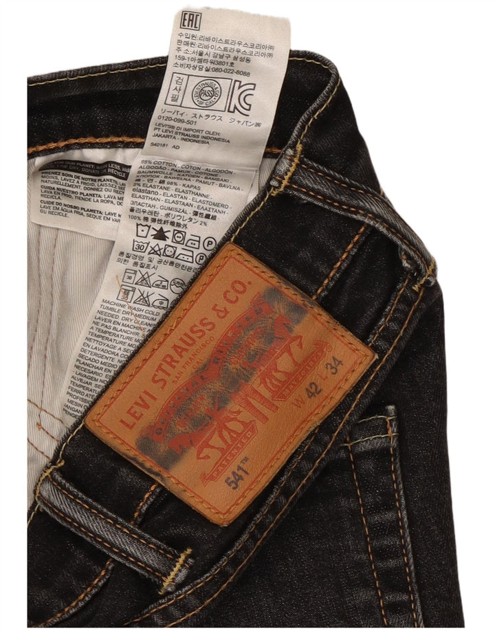 Levi's Herren 541 Tapered Jeans W42 L31 Schwarze Baumwolle