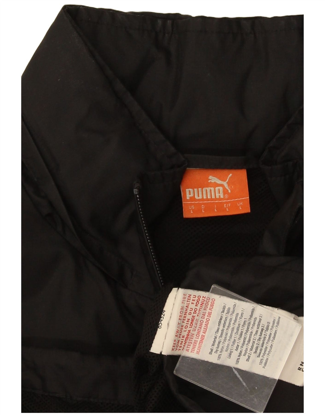 Puma Herren-Trainingsanzug-Top-Jacke, großes schwarzes Nylon