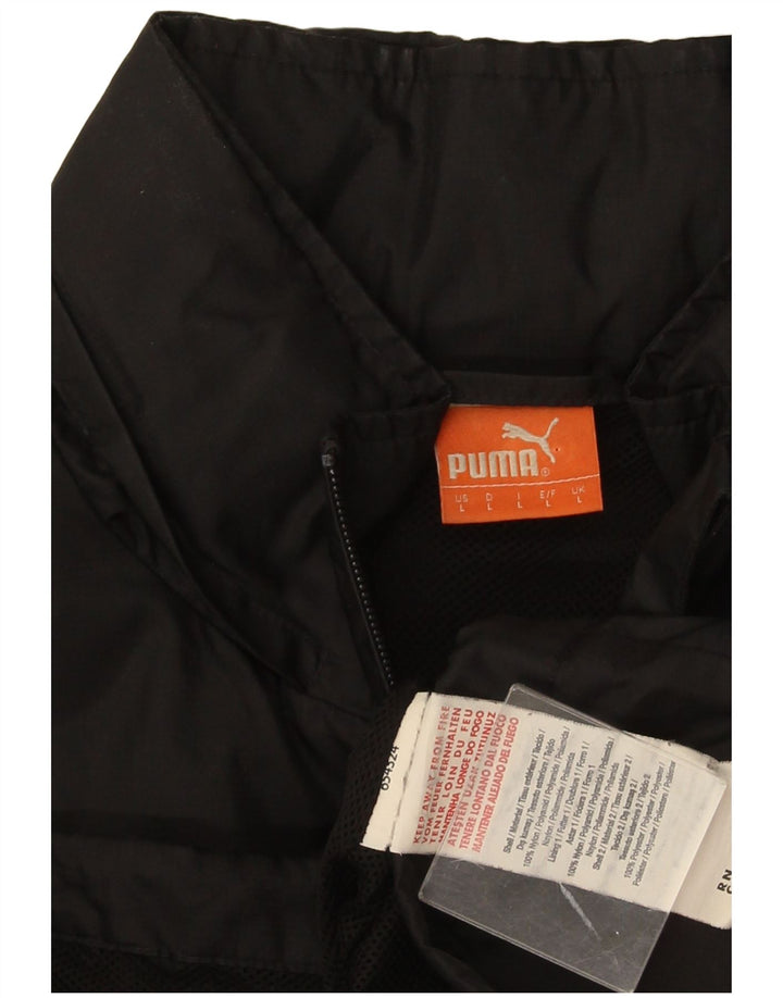 Puma Herren-Trainingsanzug-Top-Jacke, großes schwarzes Nylon