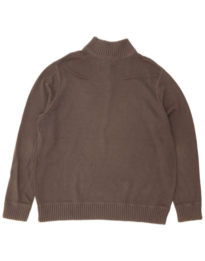 EDDIE BAUER Herren-Pullover mit Reißverschluss, XL, graue Baumwolle