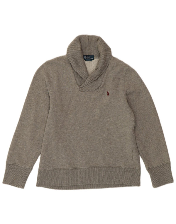 Polo Ralph Lauren Mädchen-Sweatshirt, Pullover, 10–11 Jahre, mittelgraue Baumwolle